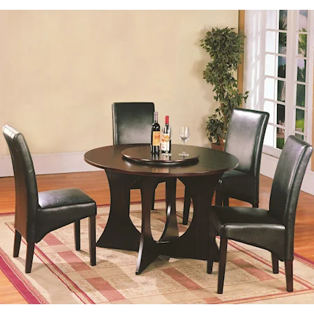 5 Piece Leg Table and Side Chair Set